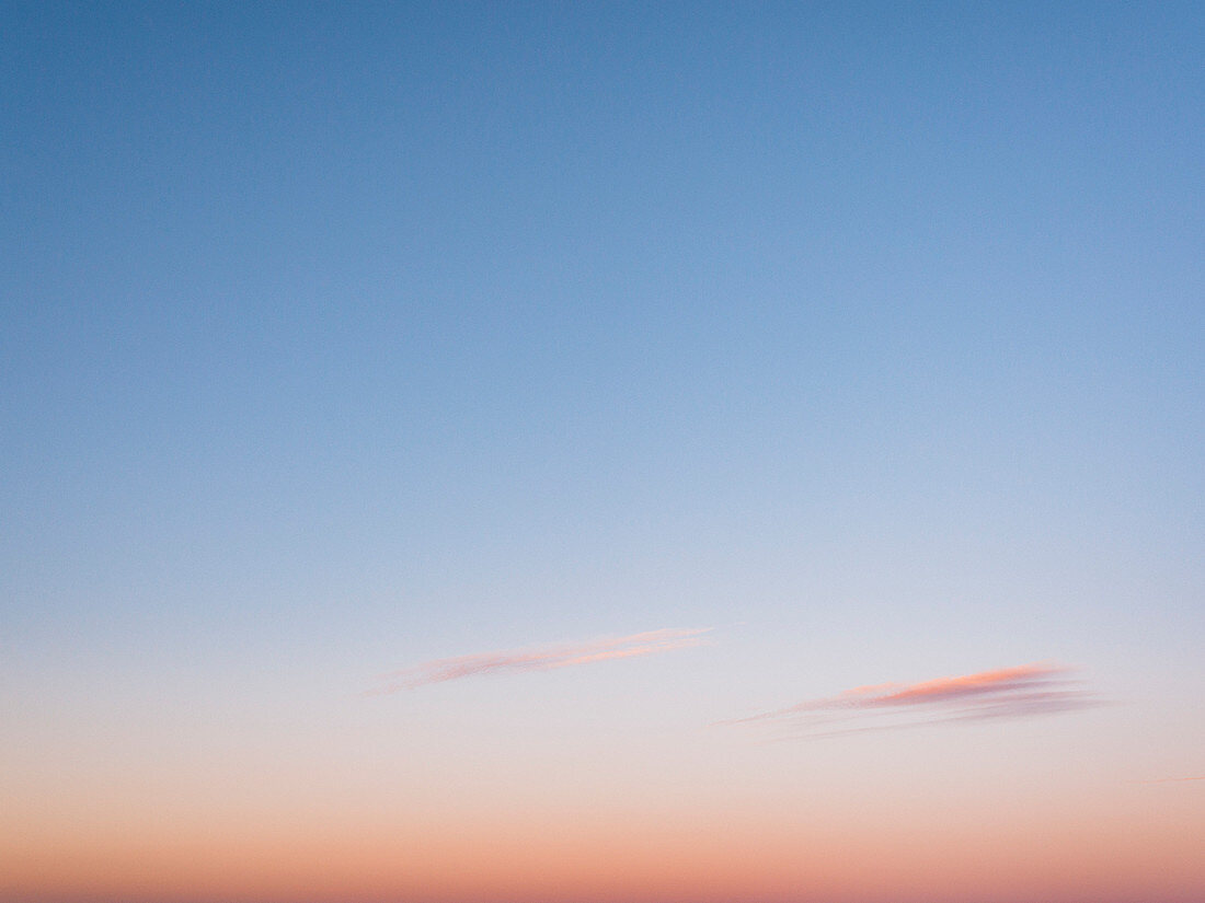 Blue and pink sunset sky