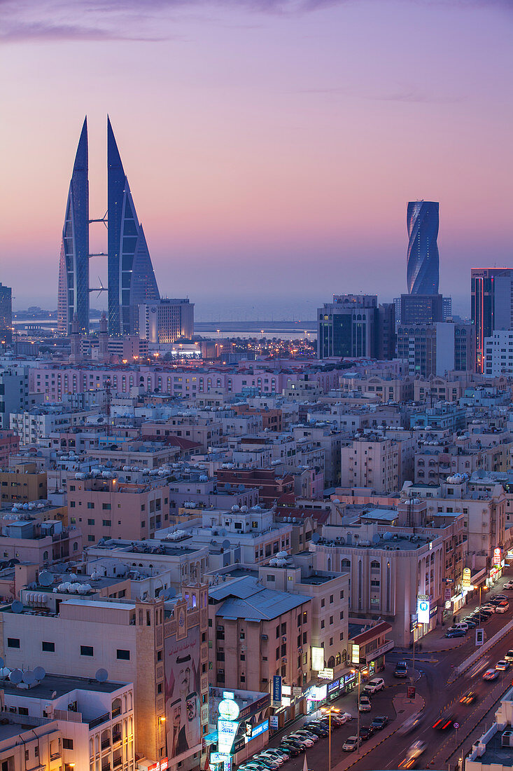 Ansicht der Skyline der Stadt, Manama, Bahrain, Naher Osten