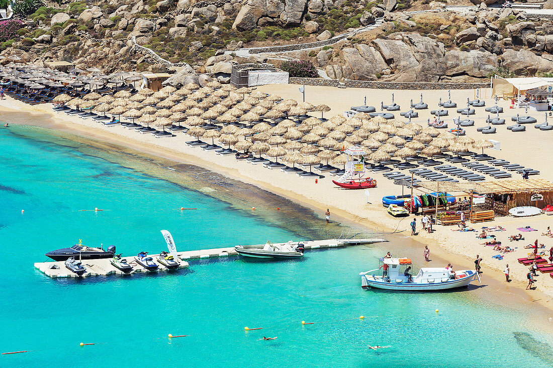 Super Paradise Beach, Mykonos, Cyclades Islands, Greek Islands, Greece, Europe