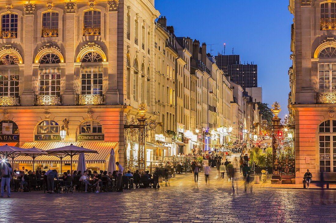 France, Meurthe et Moselle, Nancy, street Stanislas and Place Stanislas or former Royal Place listed as World Heritage by UNESCO built by Stanislas Leszczynski king of Poland and last Duke of Lorraine in the 18th century