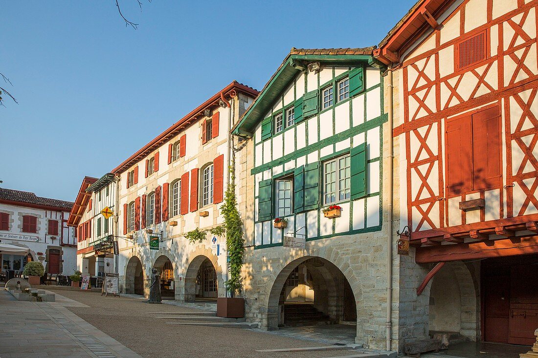 France, Pyrenees Atlantique, Pays Basque, La Bastide Clairence, labeled The Most Beaul Villages of France