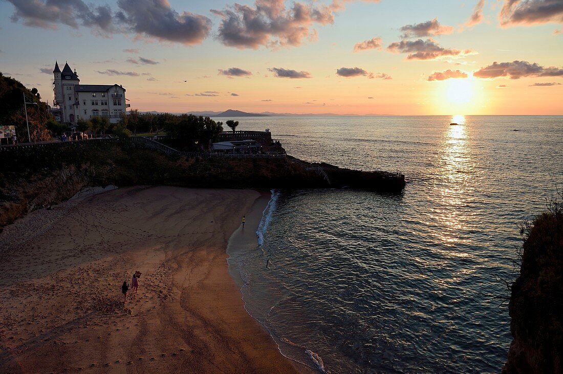 Frankreich, Pyrenäen Atlantiques, Baskenland, Biarritz, die Villa Belza über dem Strand von Port-Vieux