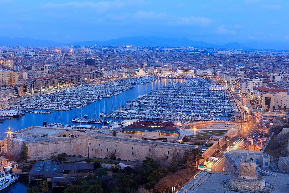 Frankreich, Bouches du Rhone, Marseille, der alte Hafen, Zitadelle Saint Nicolas klassifiziertes historisches Denkmal, Fort Ganteaume (17. Jahrhundert)