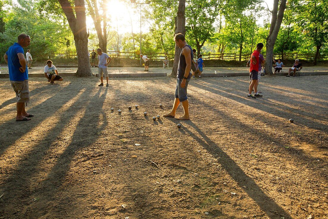 France, Var, Dracenie, Saint Antonin du Var, game of petanque