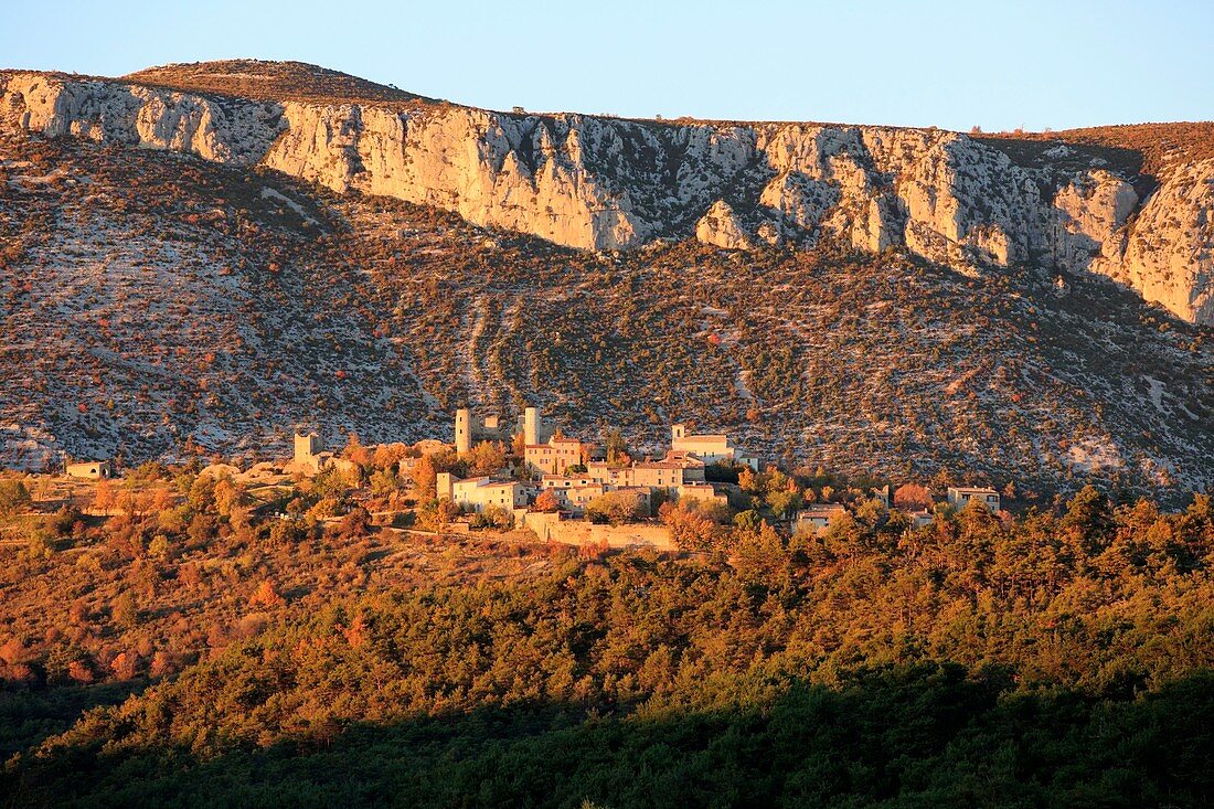 France, Var, Dracenie, Bargeme, ranked Most Beaul Villages of France, le plus haut village du Var, Montagne de Brouis