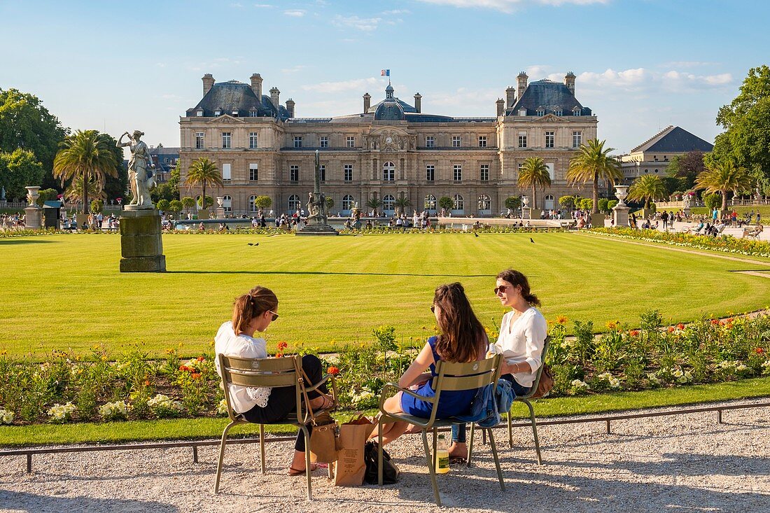 France, Paris, Saint Michel district, the Luxembourg Gardens, the Senate Palace