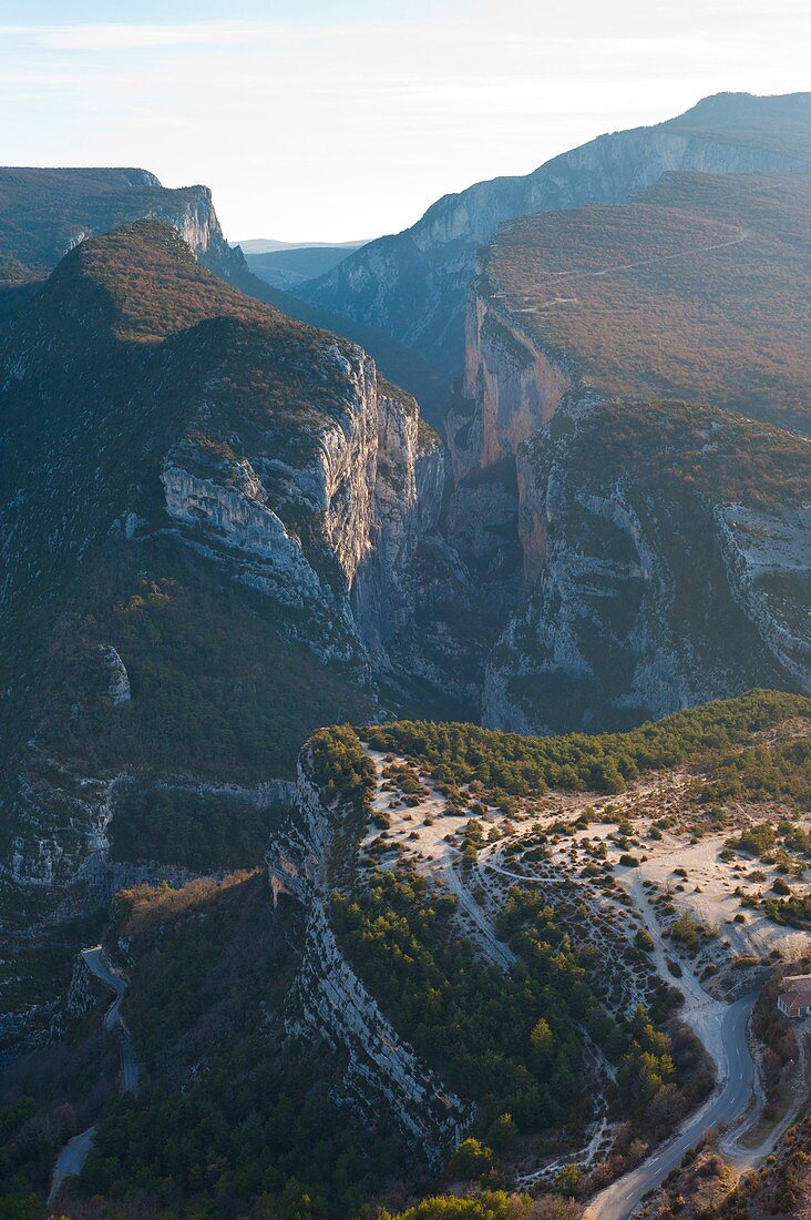 France, Alpes de Haute-Provence, Rougon, the Verdon canyon seen from Roubion