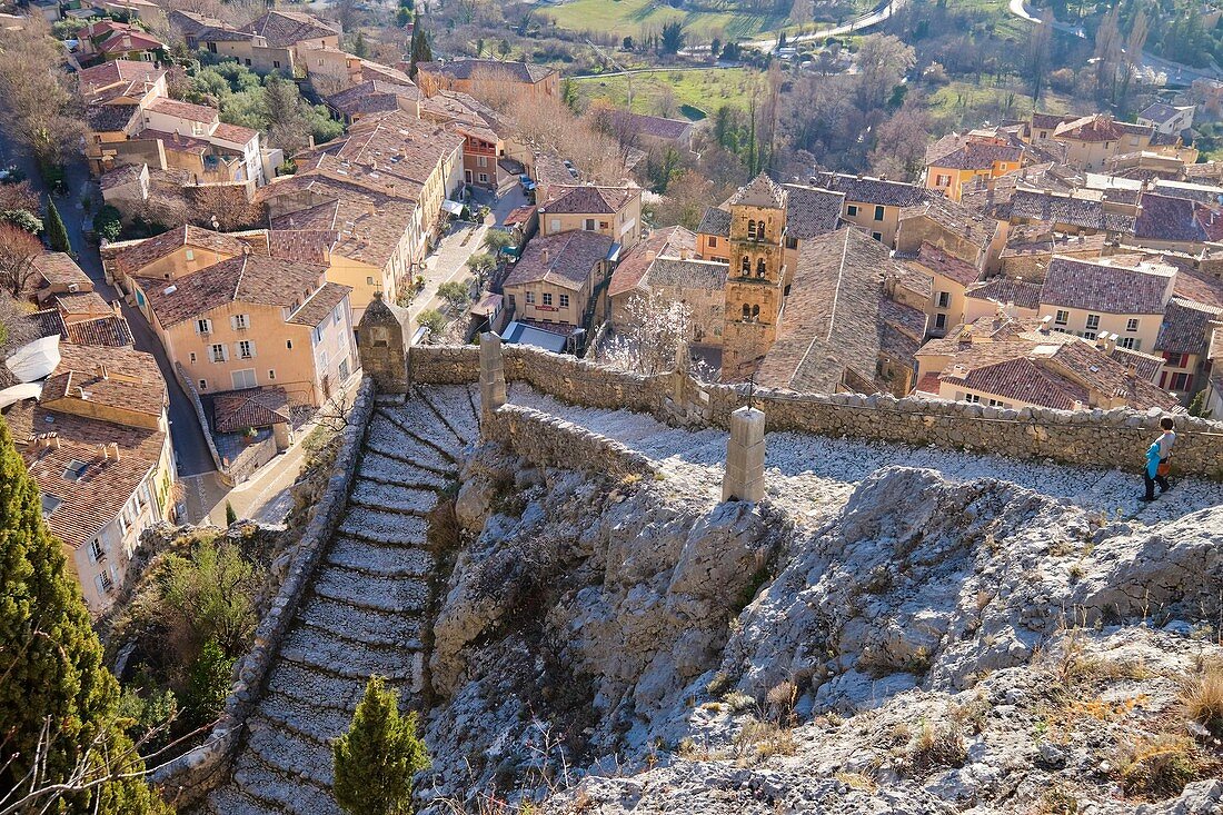 France, Alpes de Haute-Provence, Moustiers-Sainte-Marie, the village of Moustiers-Sainte-Marie