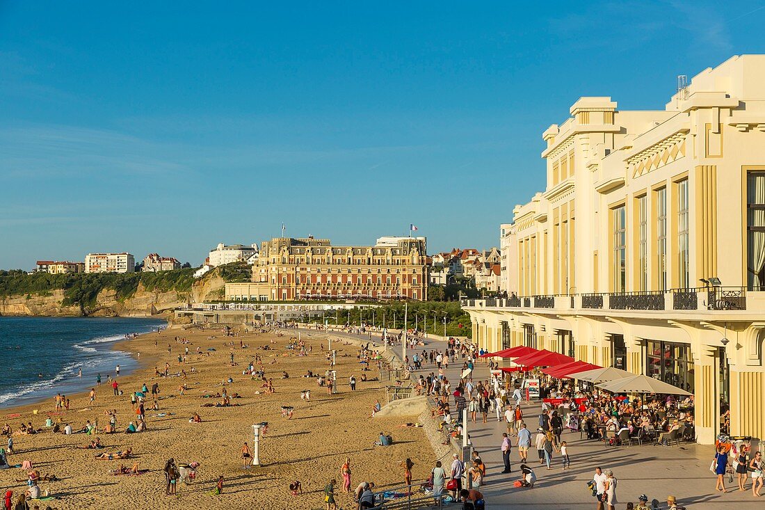 Frankreich, Pyrenäen Atlantiques, Bask Land, Biarritz, Großer Strand von Biarritz