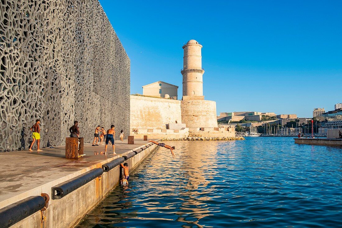 Frankreich, Bouches du Rhone, Marseille, Mucem und Fort Saint Jean