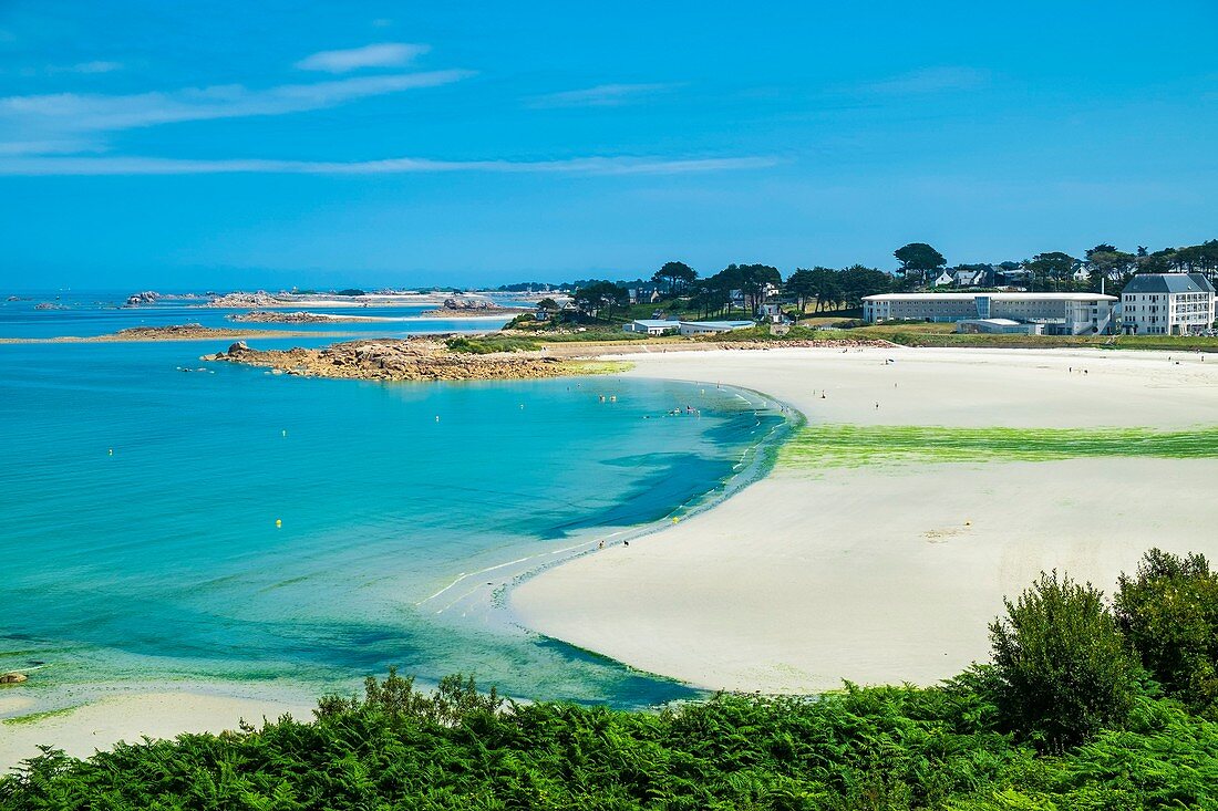 Frankreich, Cotes d'Armor, Trevou-Treguignec, Wanderung auf dem Wanderweg GR 34, Strand Trestel