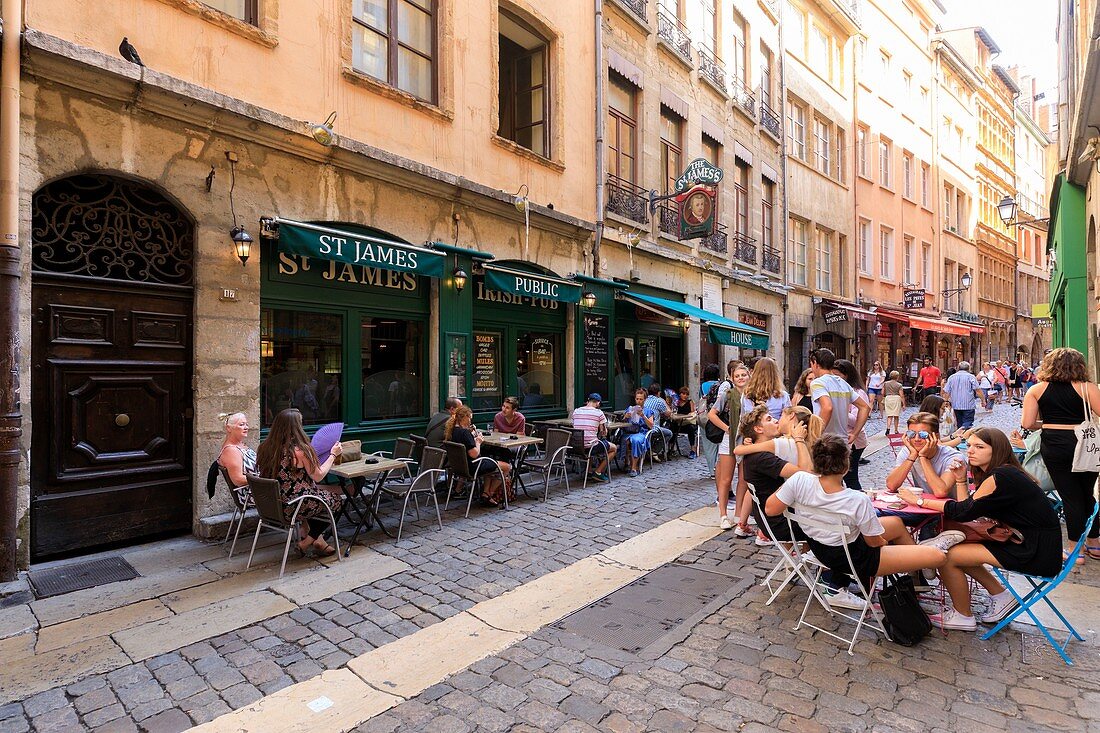 Frankreich, Rhone, Lyon, 5. Bezirk, Altstadt von Lyon, historische Stätte, die von der UNESCO zum Weltkulturerbe erklärt wurde, Rue Saint Jean