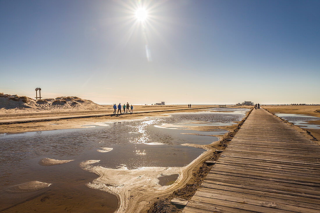 Path to the beach in St. Peter-Ording, North Friesland, Schleswig-Holstein