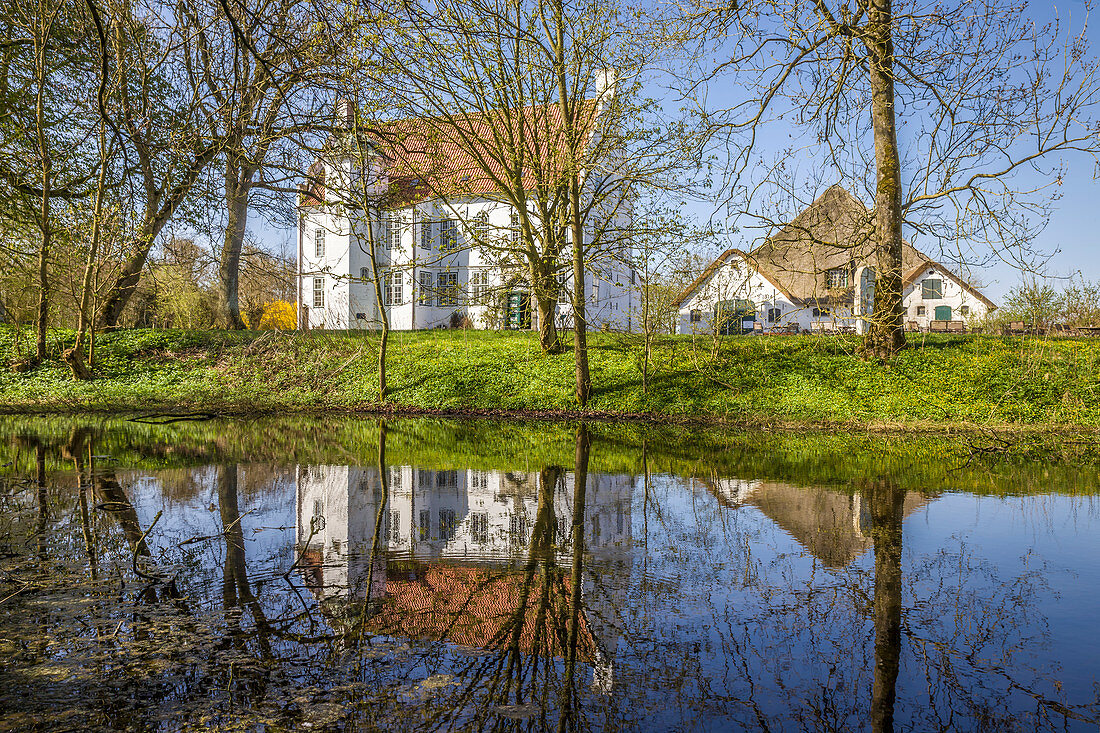 Hoyerswort manor house in Oldenswort, North Friesland, Schleswig-Holstein