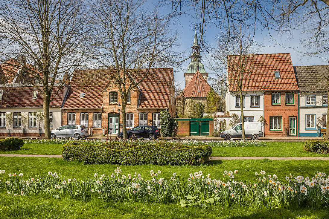Historische Häuser in Friedrichstadt, Nord-Friesland, Schleswig-Holstein