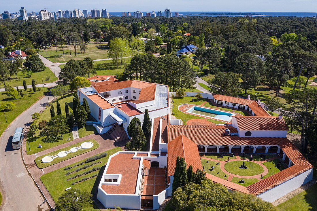 Aerial view of Punta del Este Ralli Museum (Museo Ralli), Punta del Este, Maldonado Department, Uruguay, South America