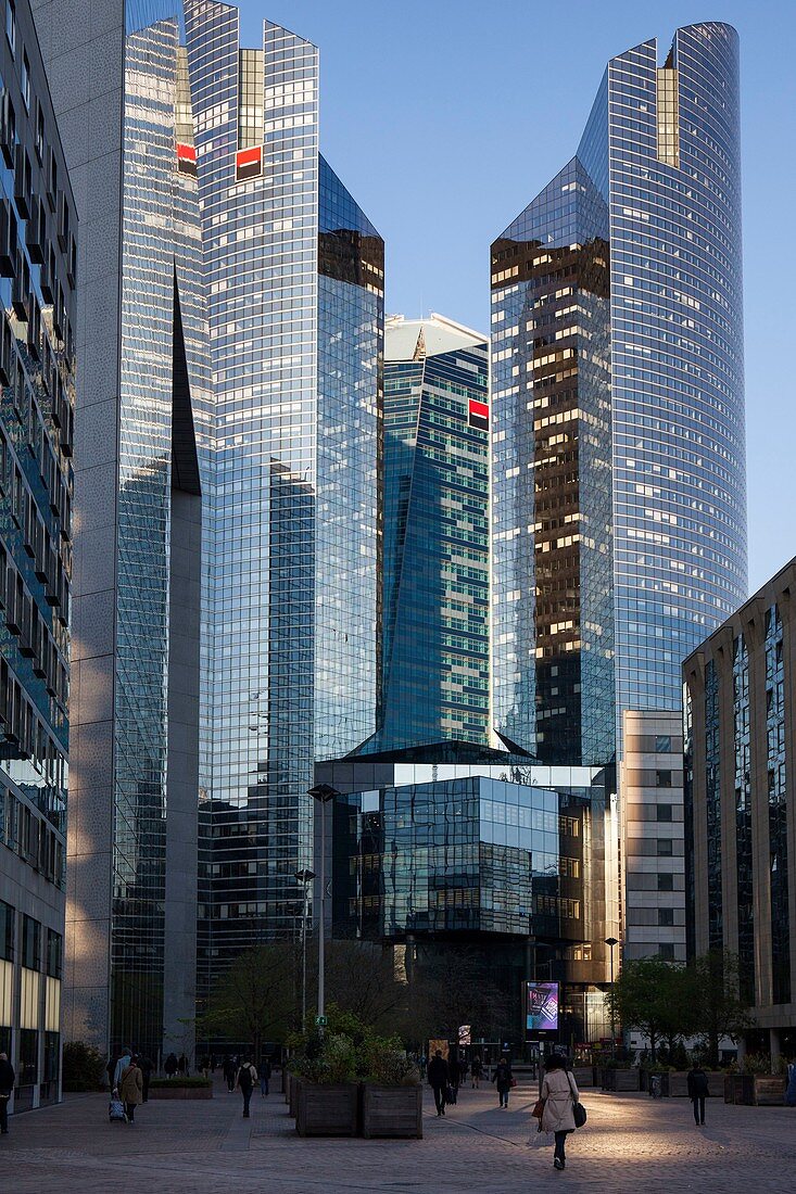 France, Hauts de Seine, La Defense, the buildings of the business district