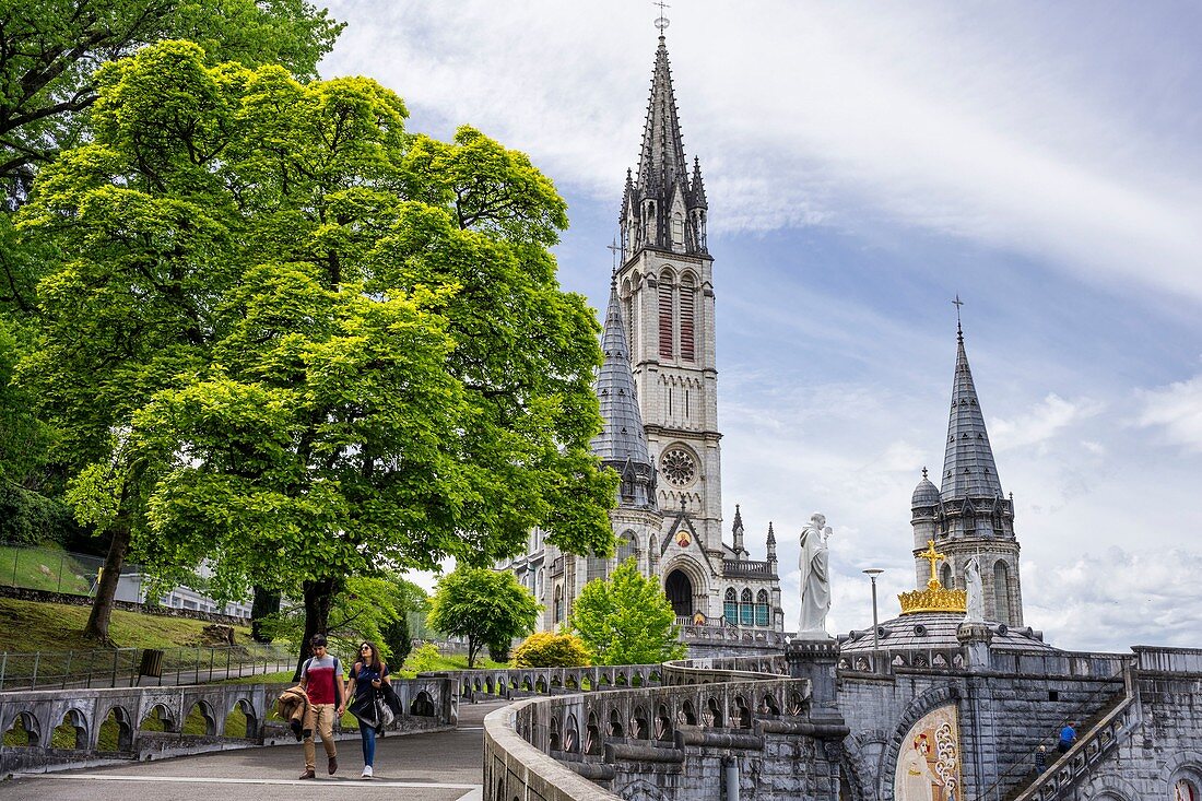 France, Hautes Pyrenees, Lourdes, Sanctuary of Our Lady of Lourdes, Basilica of the Immaculate Conception