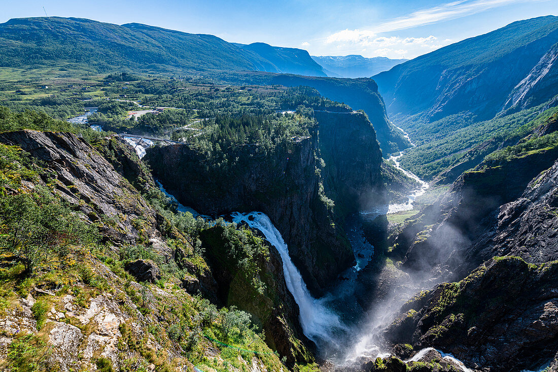 Voringvossen waterfall, Eidfjord, Norway, Scandinavia, Europe