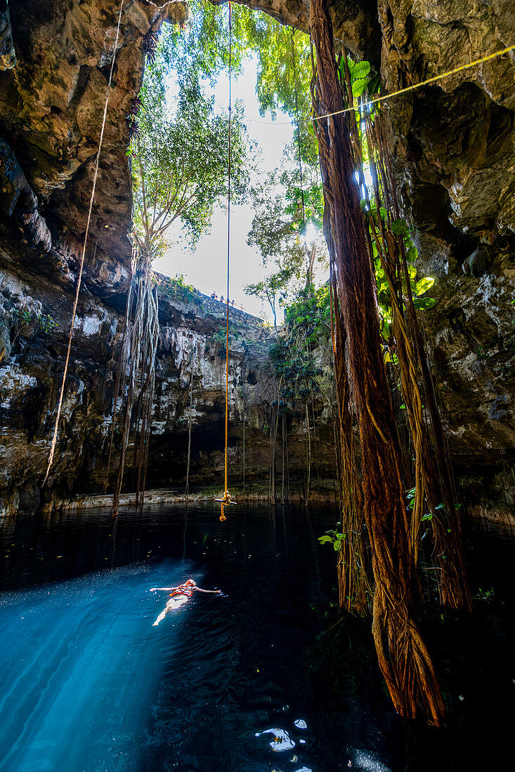 Cenote Oxmal, Valladolid, Yucatan, Mexiko, Nordamerika