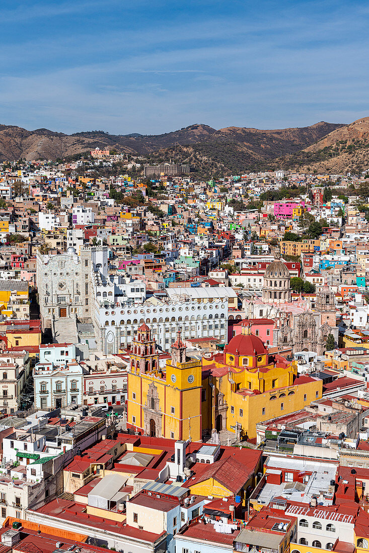 Blick über das UNESCO-Weltkulturerbe, Guanajuato, Mexiko, Nordamerika