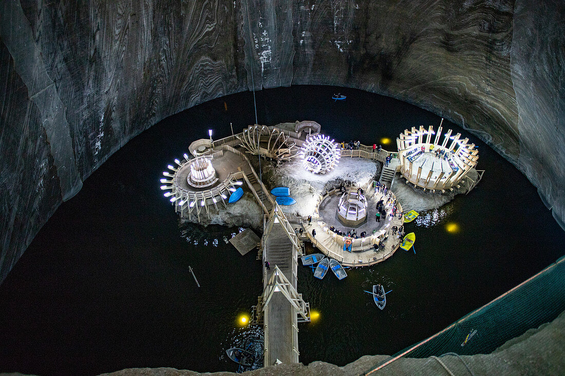 Salina Turda, unterirdische Salzminen-Touristenattraktion in Turda-Stadt, Rumänien, Europa