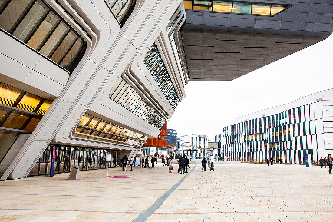 Library and Learning Center by architect Zaha Hadid, Vienna University of Economics and Business (Wirtschaftsuniversitat Wien), Vienna, Austria, Europe