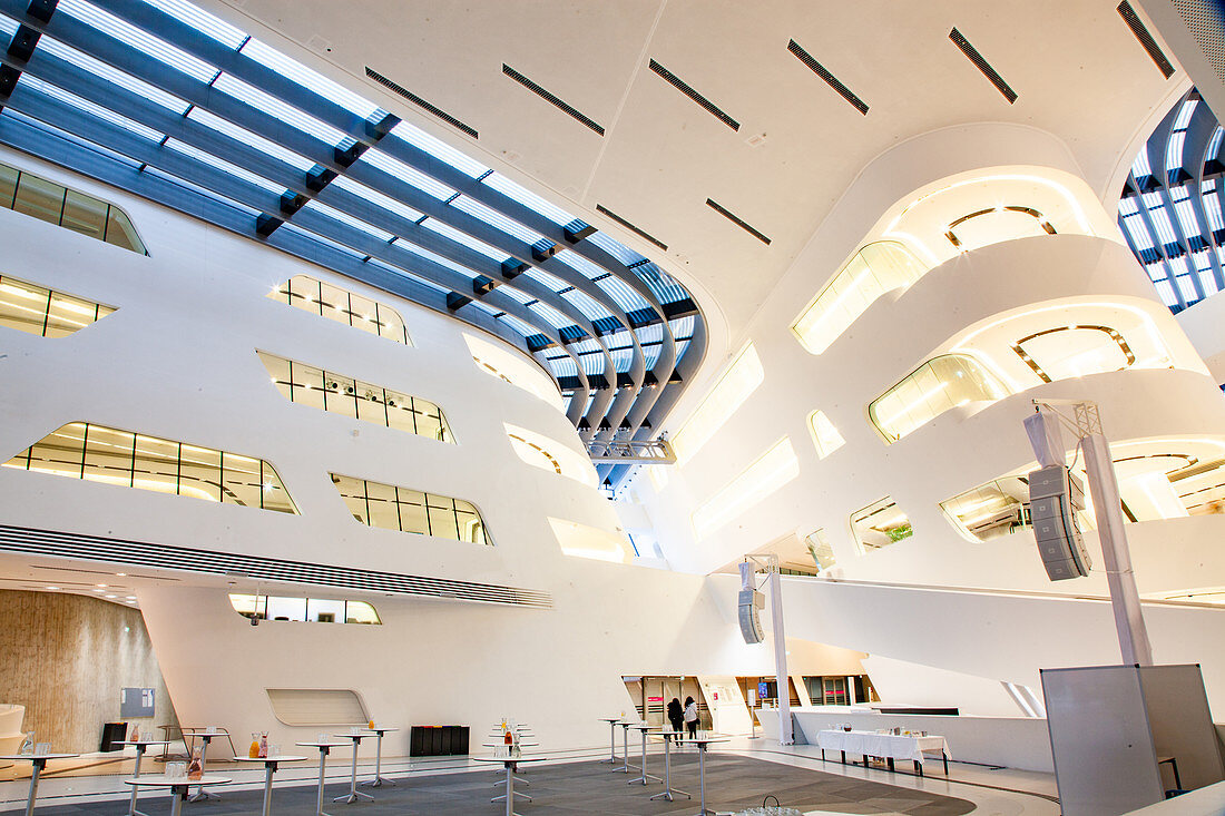 Library and Learning Center by architect Zaha Hadid, Vienna University of Economics and Business (Wirtschaftsuniversitat Wien), Vienna, Austria, Europe