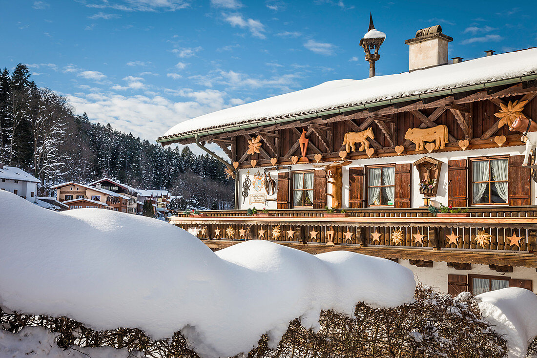 Landhaus bei Berchtesgaden, Oberbayern, Bayern, Deutschland