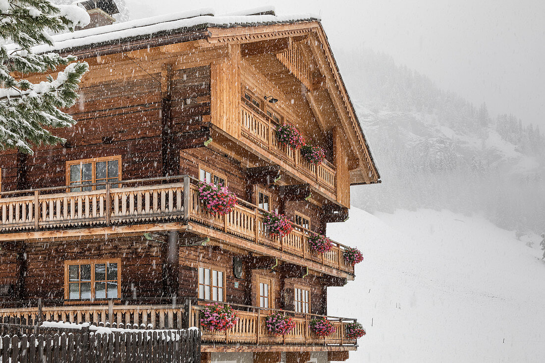 Historic mountain farm Alblerhof in limestone, Innervillgraten, Villgratental, East Tyrol, Tyrol, Austria