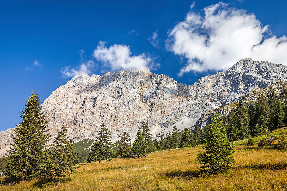 Zugspitz massif from the Gaistal, Ehrwald in Tirol, Tyrol, Austria