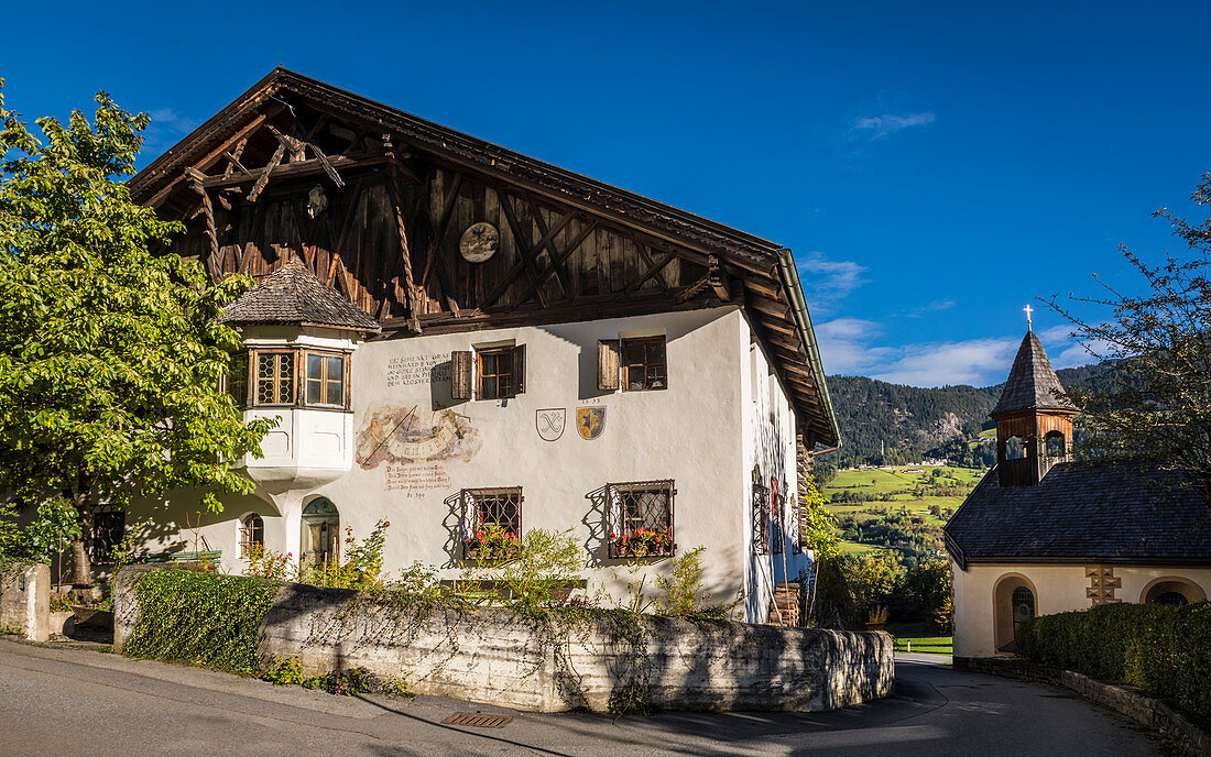 Historic farmhouse in Piburg in the Ötztal, Tyrol, Austria