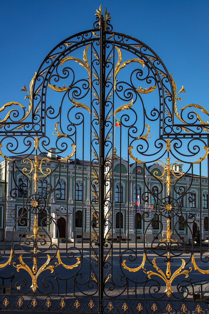 Gate to the Palace of the President of Tatarstan in the Kazan Kremlin, Kazan, Kazan District, Republic of Tatarstan, Russia, Europe