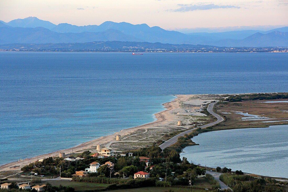 Agios Ioannis beach in front of the capital Lefkada, Lefkada island, Ionian islands, Greece