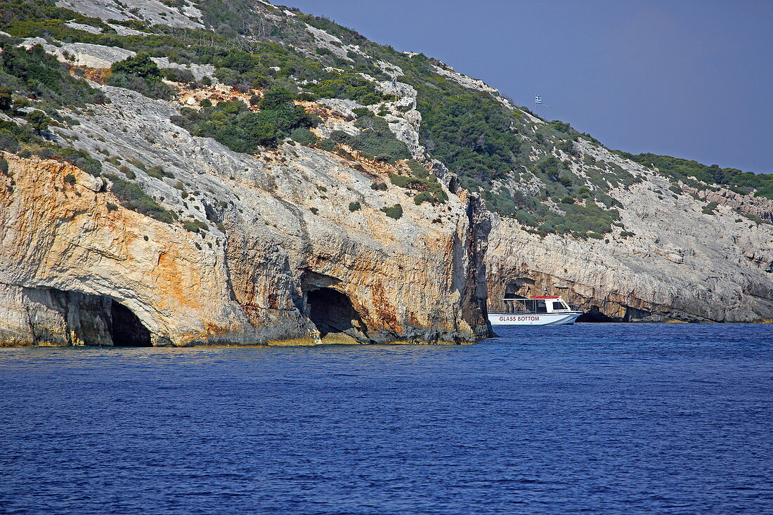 Rock formations at Cape Skinari in the north of Zakynthos Island, Ionian Islands, Greece