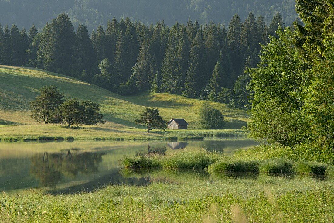 Schmalsee bei Mittenwald, Bayern, Deutschland