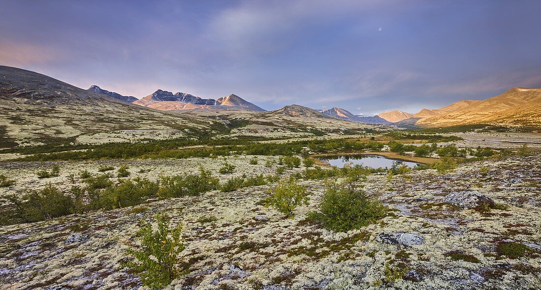 Sunrise, Högronden massif, Döralen, Rondane National Park, Oppland, Norway