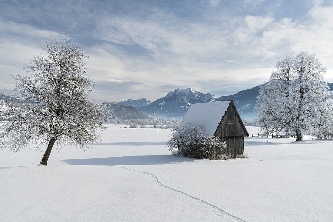 winterliches Ennstal nahe Gröbming, Steiermark, Österreich