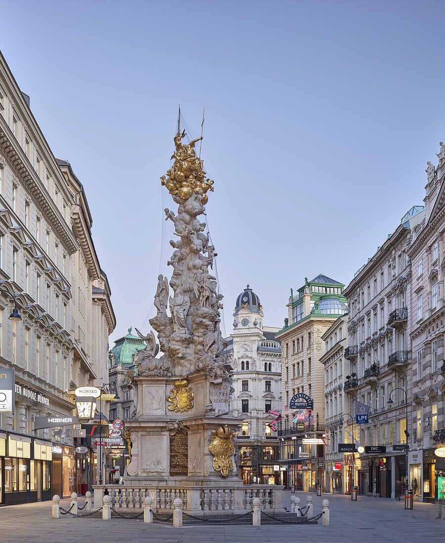 Plague column at the Graben, 1st district Innere Stadt, Vienna, Austria