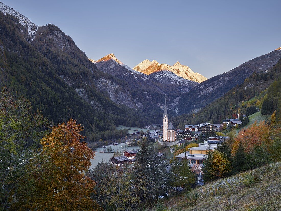 autumnal Heiligenblut, Grossglockner, Carinthia, Austria