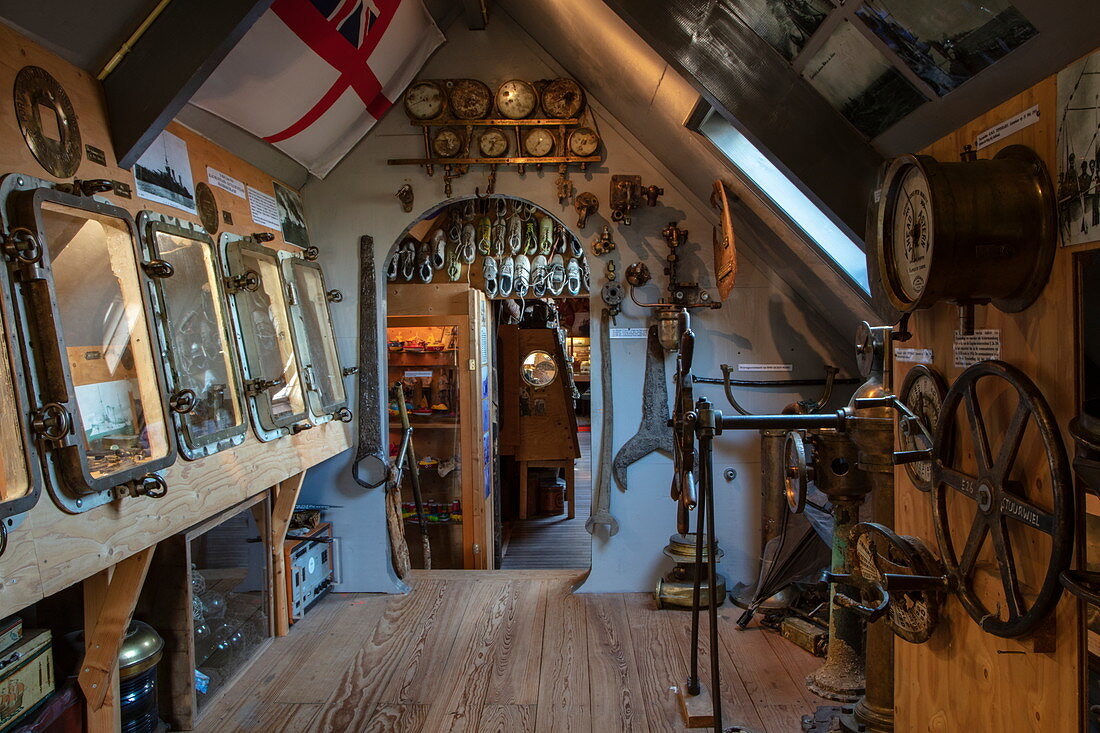 Exhibition inside the Het Wrakkenmuseum (Museum of the Wrecks), Formerum, Terschelling, West Frisian Islands, Friesland, Netherlands, Europe