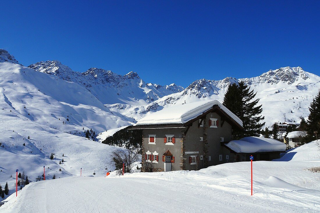 Skigebiete Arosa, Graubünden, Schweiz