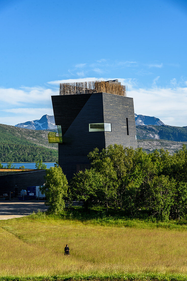 Literaturhaus und Dokumentationszentrum über den Schriftsteller Knut Hamsun, Hamsun-Zentrum, Hamarøy, Norwegen