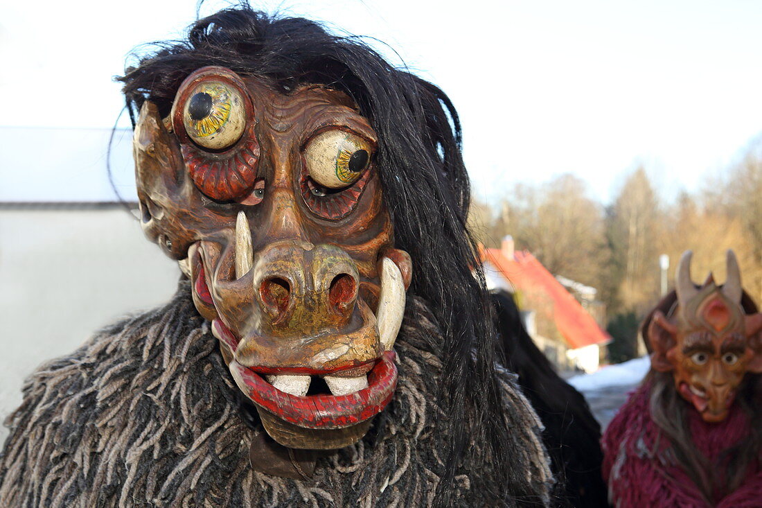 Perchtenlauf an Weihnachten, Kirchseeon, Oberbayern, Bayern, Deutschland