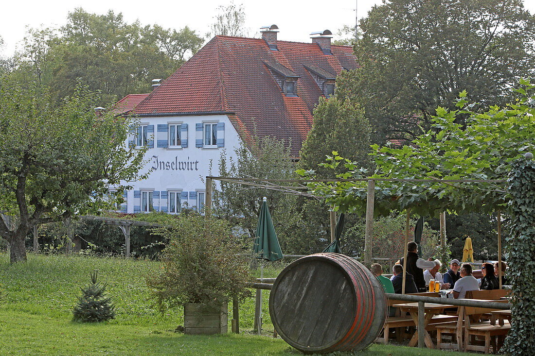 Inselwirt on the island Frauenchiemsee, Cheimsee, Chiemgau, Upper Bavaria, Bavaria, Germany