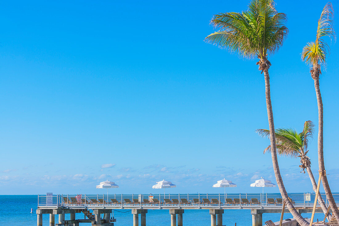 Pier on Smathers beach, Key West, Florida, USA 