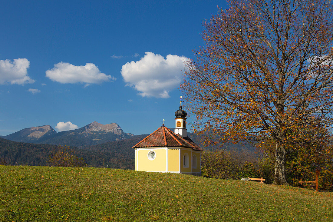 Kapelle Maria Rast bei Krün, Werdenfelser Land, Bayern, Deutschland