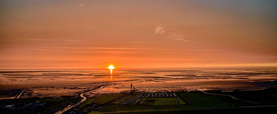 Sunset at Dorumer Tief, Dorum-Neufeld, Lower Saxony, Germany