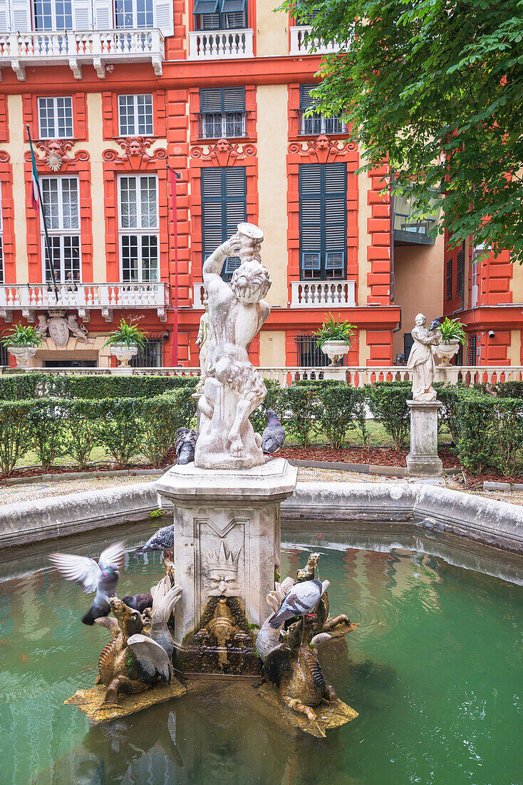 Garten des Palazzo Bianco, Genua, Ligurien, Italien