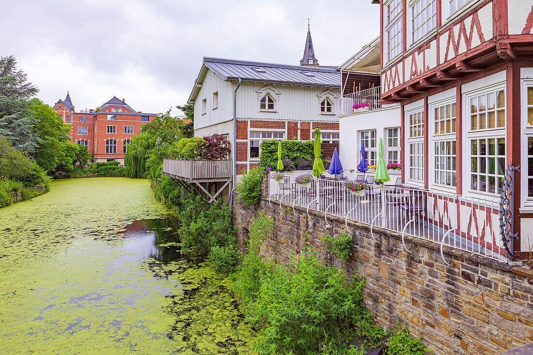 Mühlengraben from the Kleine Brücke in Essen-Kettwig, North Rhine-Westphalia, Germany